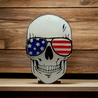 MADE TO ORDER: Americana Glow in the Dark Skull Freshie