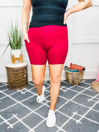 Getting Active Biker Shorts in Pomegranate