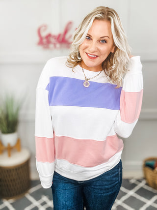 So You Color Block Long Sleeve Top