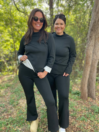 Cuddle Up Fleece Lined Top in Black