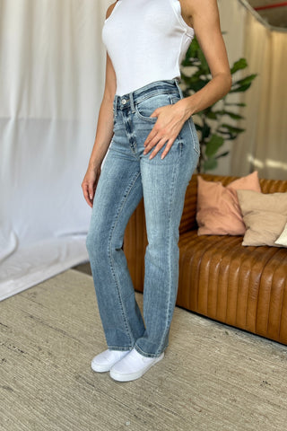 Judy Blue Mid Rise Non-Distressed Bootcut Jeans