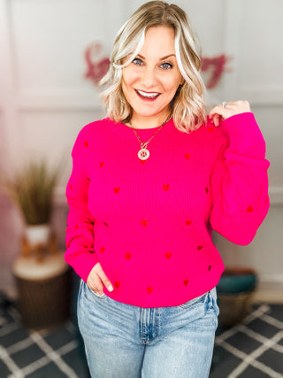 Heart On Your Sleeve Embroidered Sweater