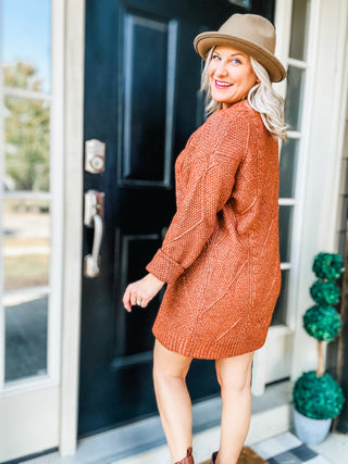 Fall Feels Cable-Knit Sweater Dress