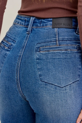 Judy Blue Karla High Waist Column Straight Button-Fly & Back Welt Pkts