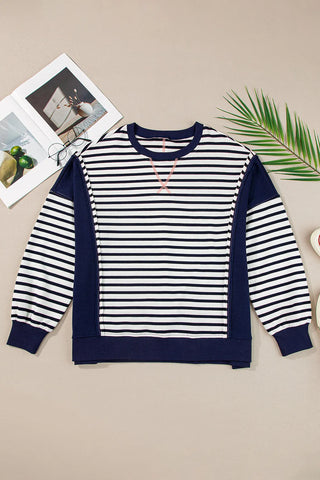 Ocean Dreams Striped Long Sleeve Pullover Top