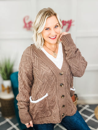 You've Got It Brown Button Down Boyfriend Cardigan