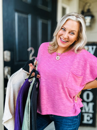 Let Light be Light Drop Shoulder Oversized Tee in Light Rose