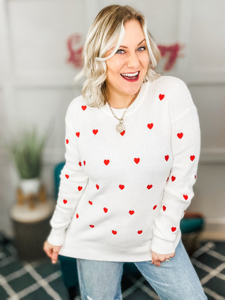 Heart On Your Sleeve Embroidered Sweater