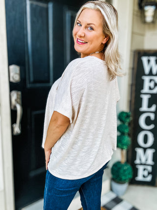 Let Light be Light Drop Shoulder Oversized Tee in Sand Beige