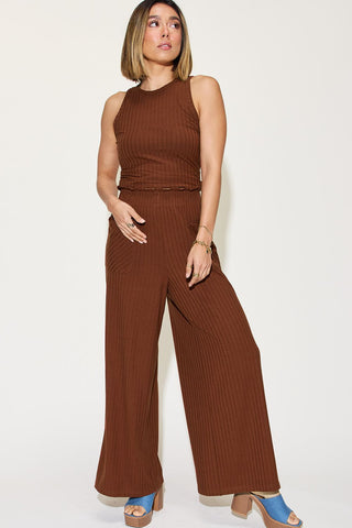 My Journey Ribbed Tank and Wide Leg Pants Set