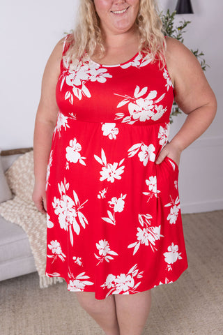 IN STOCK Kelsey Tank Dress - Red Floral FINAL SALE