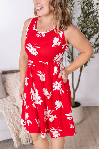 IN STOCK Kelsey Tank Dress - Red Floral FINAL SALE