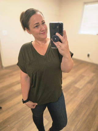 IN STOCK Sierra Pocket Top - Olive