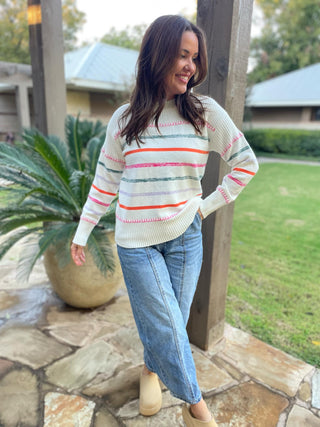 Come On Get Happy Striped Sweater in Two Colors
