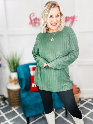 Sway This Way Ribbed Long Sleeve Knit Top