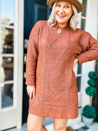 Fall Feels Cable-Knit Sweater Dress