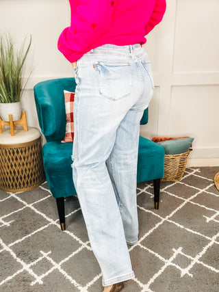 Judy Blue Patricia High Rise Rigid Magic 90's Straight Jeans