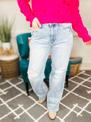 Judy Blue Patricia High Rise Rigid Magic 90's Straight Jeans