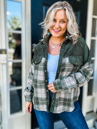 Cool Nights Plaid Button Up Long Sleeve Jacket