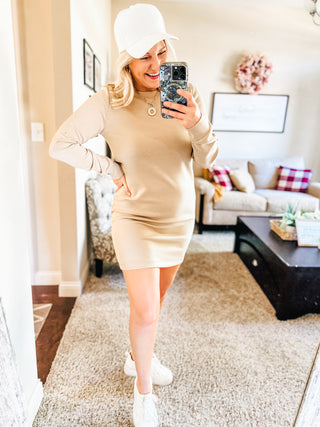 Milan Travel Shift Dress in Khaki