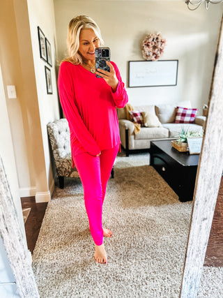 Movie Nights Long Sleeve Top and Leggings Lounge Set 5 Colors