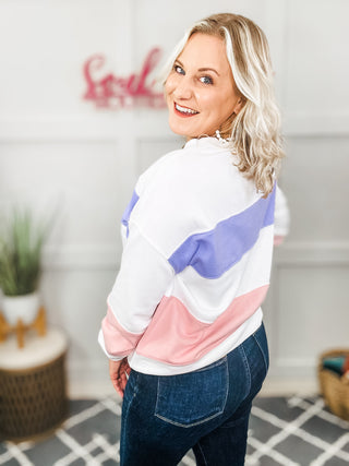 So You Color Block Long Sleeve Top