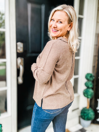 Casual Tuesday Ribbed Knit Sweater in Mocha