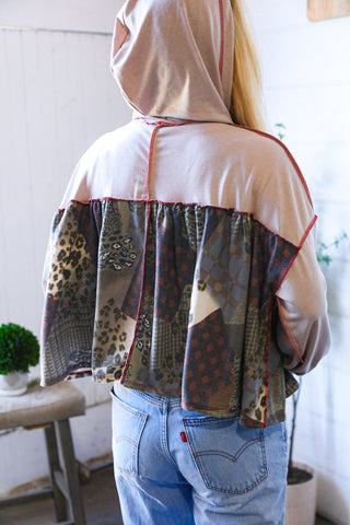 Take Your Sweet Time Animal Patchwork Hoodie