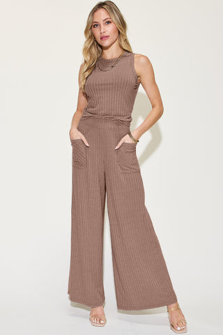 My Journey Ribbed Tank and Wide Leg Pants Set