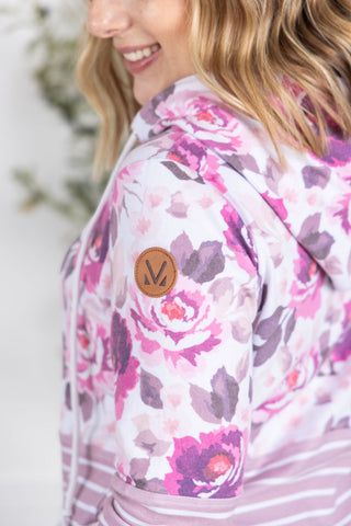 IN STOCK Hailey Pullover Hoodie - Autumn Blossom and Stripes