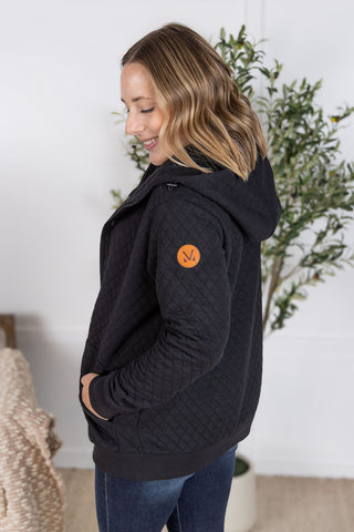 IN STOCK Kyla Zipper Snap Jacket - Black