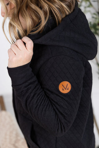 IN STOCK Kyla Zipper Snap Jacket - Black