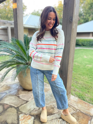 Come On Get Happy Striped Sweater in Two Colors
