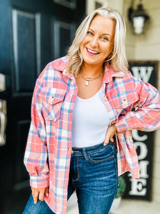 Shake It Up Plaid Button Up Shacket