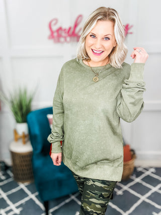 No Plain Jane Oversized Sweatshirt in Green