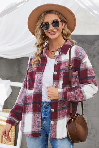 Coffee Date Plaid Button Up Shacket