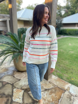 Come On Get Happy Striped Sweater in Two Colors