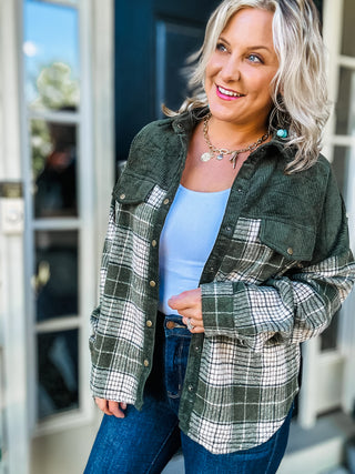 Cool Nights Plaid Button Up Long Sleeve Jacket