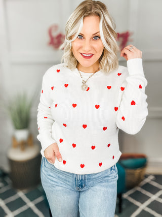 Heart On Your Sleeve Embroidered Sweater