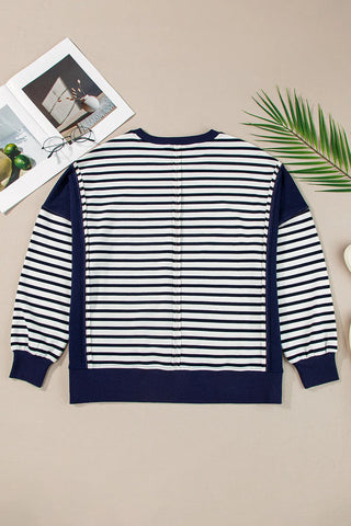 Ocean Dreams Striped Long Sleeve Pullover Top