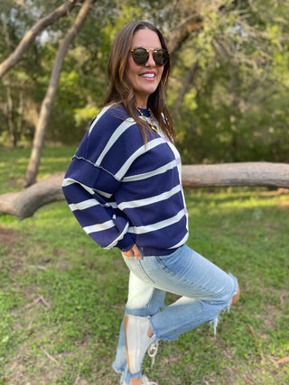 Exceptional Thought Striped Patchwork Sweater in Three Colors