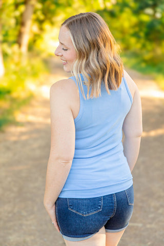 IN STOCK Tara Ribbed Tank - Light Blue