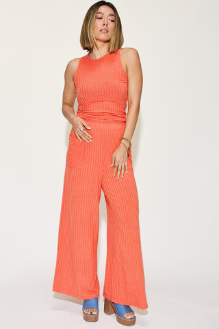 My Journey Ribbed Tank and Wide Leg Pants Set