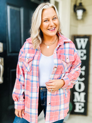 Shake It Up Plaid Button Up Shacket