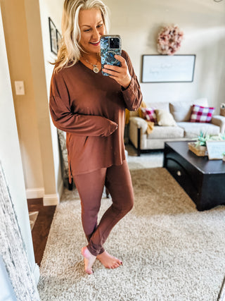 Movie Nights Long Sleeve Top and Leggings Lounge Set 5 Colors