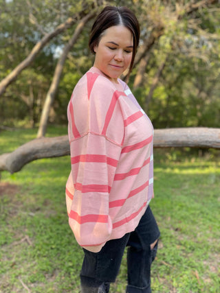Exceptional Thought Striped Patchwork Sweater in Three Colors