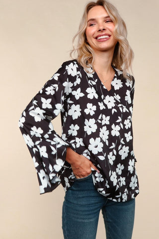 Fleur with Flair Ruffle Sleeve Blouse