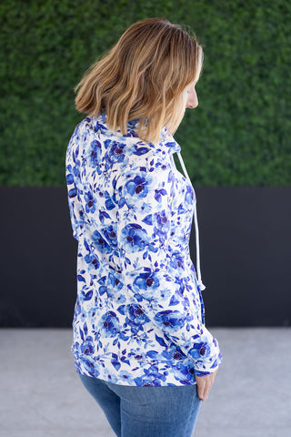 IN STOCK Soft Funnel Neck - Sapphire Floral