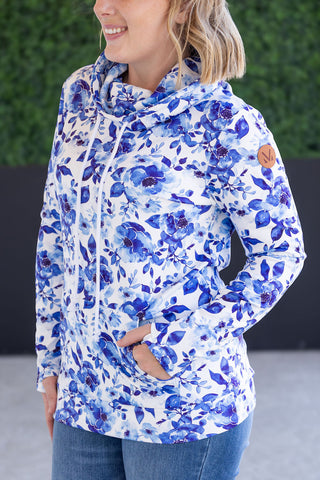 IN STOCK Soft Funnel Neck - Sapphire Floral