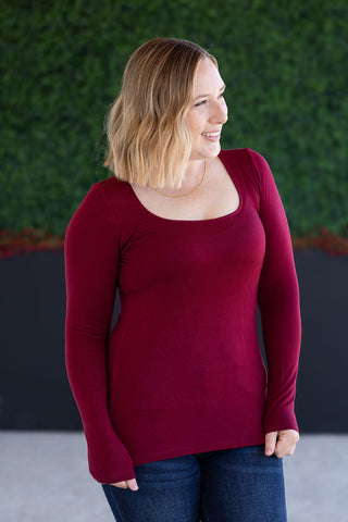 IN STOCK Alyssa Long Sleeve Top - Burgundy
